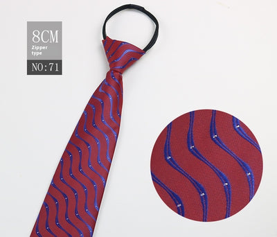 Corbata Negra Rayada Azul con Cierre Rápido - Corbata Ejecutiva Lazy Zip - Image 72