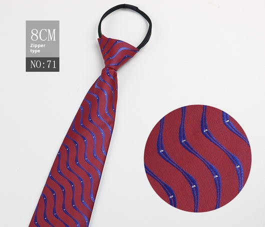 Corbata Negra Rayada Azul con Cierre Rápido - Corbata Ejecutiva Lazy Zip - Image 72