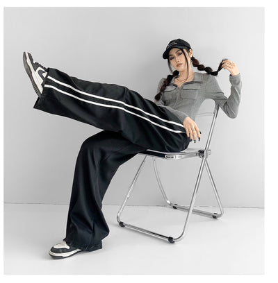 Pantalones Anchos de Talle Alto en Tono Damasco para Mujer - Image 11