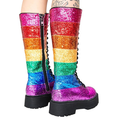 Botas Martin con Plataforma, Lentejuelas y Detalles en Contraste - Image 9