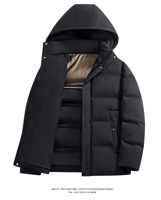 Abrigo Acolchado de Algodón para Hombre con Capucha Desmontable Forrada en Polar - Image 15