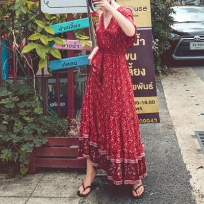 Vestido Bohemio Escote V - Image 8