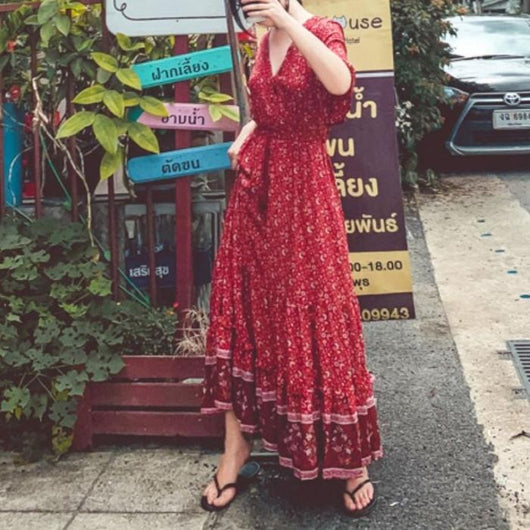 Vestido Bohemio Escote V - Image 8