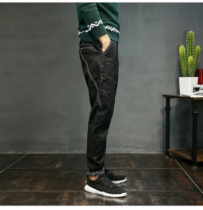 Pantalones Harem Skate de Corte Suelto y Color Sólido para Hombre - Image 3