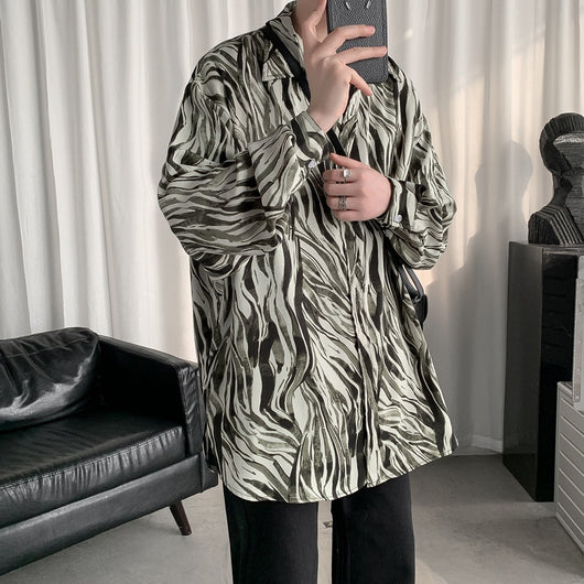 Camisa Hombre Estampado Leopardo Corte Relajado - Image 11