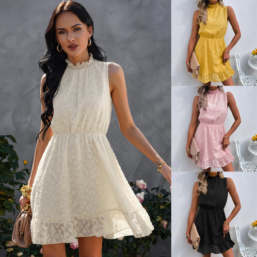 Vestido de Verano para Mujer en Encaje y Gasa