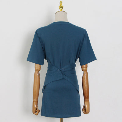 Blusa Casual de Cuello Redondo con Tirantes Irregulares - Image 18