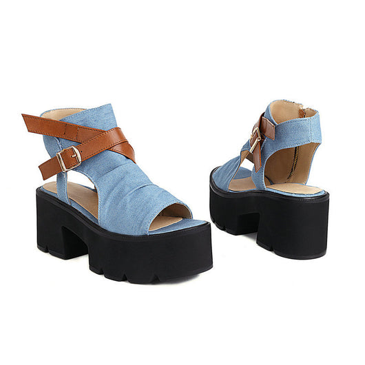Sandalias de Denim para Mujer con Tira de Anillo y Punta Abierta - Image 12