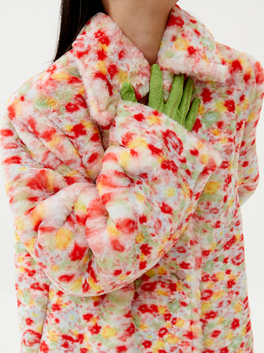Abrigo Vintage con Hombreras y Estampado Floral Abstracto - Image 12