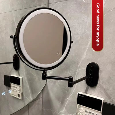 Espejo de Baño con Luz LED Plegable Doble Cara sin Perforación - Image 3