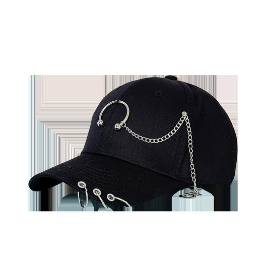 Gorra de Béisbol Ala Ancha con Cadena Decorativa - Image 4