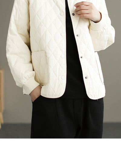 Chaqueta Acolchada de Algodón para Mujer - Diseño Rombo Ligero Otoño Invierno - Image 17