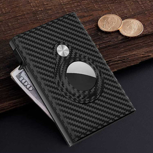 Billetera de Fibra de Carbono con Detalle de Cuero - Minimalista y Multifuncional - Image 10