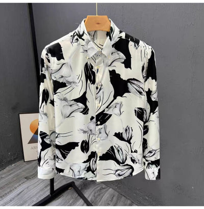 Camisa Estampada Floral Slim Fit de Manga Larga para Hombre - Image 17