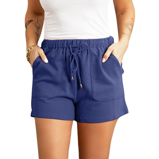 Pantalones Cortos Casuales de Cintura Alta con Cordón Ajustable - Image 4