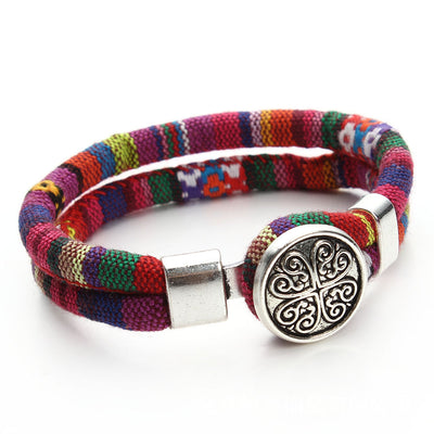 Pulsera de Cuero y Algodón Artesanal - Image 8