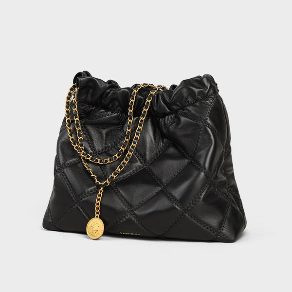 Bolso de Hombro Portátil de Gran Capacidad con Cadena para Mujer