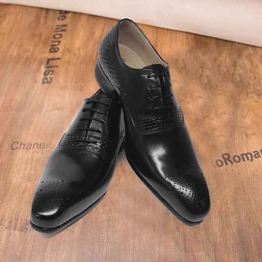 Zapatos Formales de Cuero para Hombre con Tallado Británico