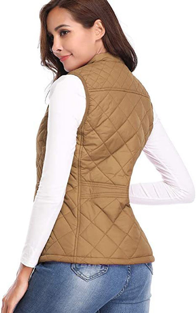 Chaleco de Algodón para Mujer con Cuello Parado y Bolsillos con Cierre - Image 24