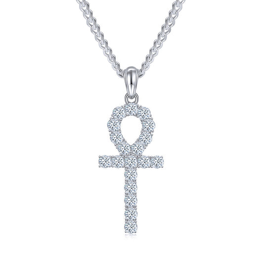 Collar Cruz Moissanita Plata Esterlina Chapado en Oro - Image 5
