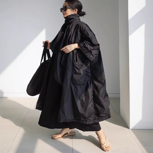 Abrigo Largo Tipo Gabardina para Mujer Talla Grande - Primavera y Otoño - Image 53