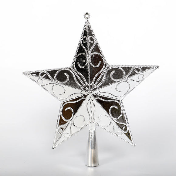 Adorno Navideño Tridimensional de Alambre Dorado