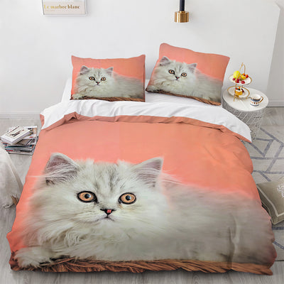 Juego de Cama Gato Blanco Adorable para Niñas y Mujeres - Image 22