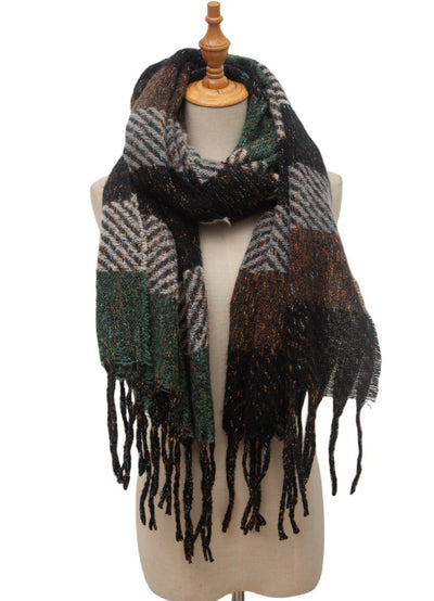 Bufanda Unisex a Rayas con Borlas - Cuello Cálido Europeo y Americano - Image 18
