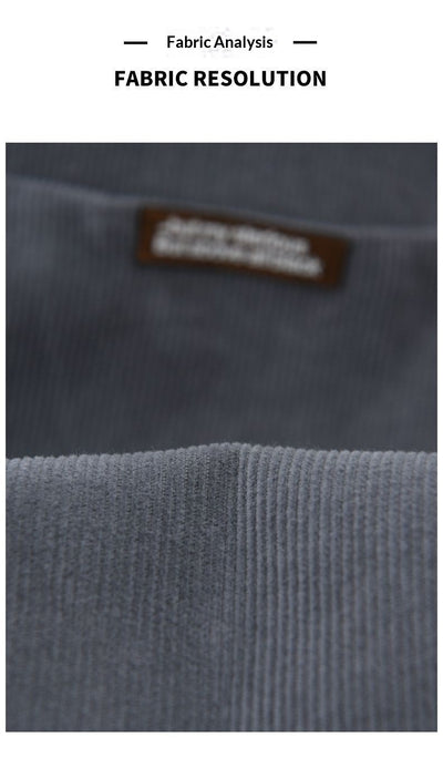 Camisa de Pana Manga Larga Estilo Japonés para Hombre - Colores Sólidos Primavera Otoño - Image 17