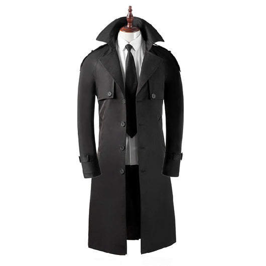 Abrigo Trinchera Largo Hombre Slim Elegante Negocios - Image 2