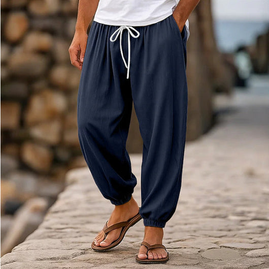 Shorts de Playa Holgados para Hombre en Colores Sólidos - Image 4