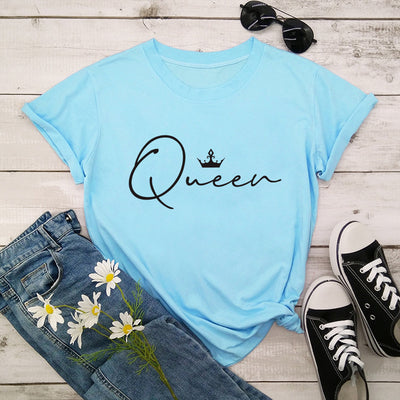 Playera Suelta Cuello Redondo Estampado Corona Queen - Image 16