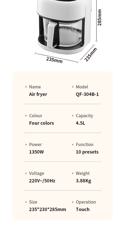 Freidora de Aire Eléctrica Grande con Convección y Ventana Visualización - Cocina sin Aceite - Image 16