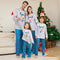 Pijama de Natal Rena Xadrez Azul - Conjunto Manga Longa Gola Redonda