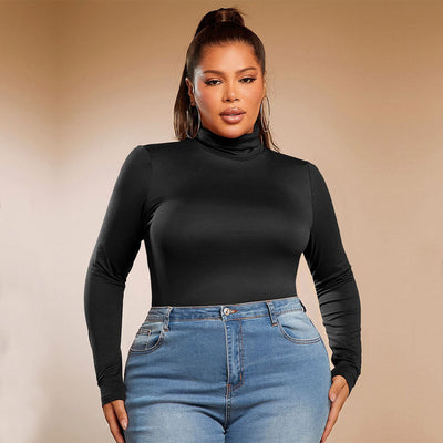 Blusa Reductora de Cuello Alto Ajuste Slim