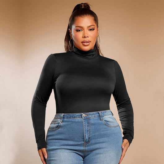 Blusa Reductora de Cuello Alto Ajuste Slim