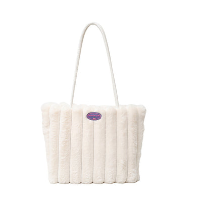 Bolso Tote Grande de Felpa para Otoño e Invierno - Image 10