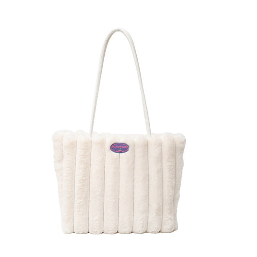 Bolso Tote Grande de Felpa para Otoño e Invierno - Image 10