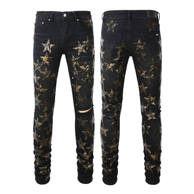 Jeans Rotos de Cuero con Estrella - Tendencia Street Style - Image 4