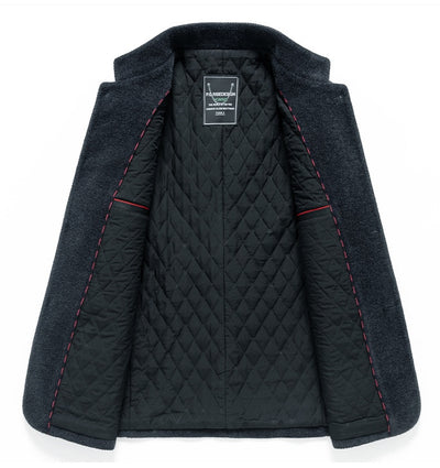 Abrigo Casual de Lana Chenilla con Cuello Alto para Hombre - Image 10