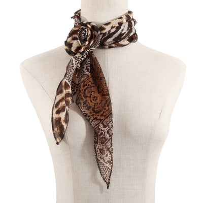 Pañuelo de Seda Estampado Leopardo y Lunares - Diseño Premium Rosa - Image 6