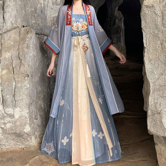 Traje Hanfu Tang Dynasty Hezi con Bordados Tradicionales Chinos - Image 2