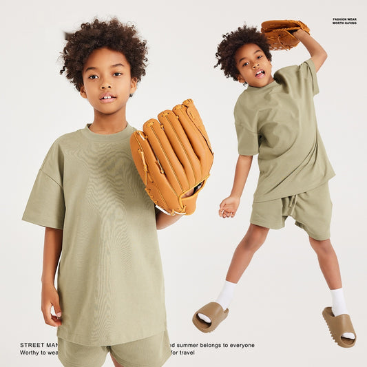 Camiseta Infantil y Juvenil Tonos Tierra - Algodón Pesado 305g