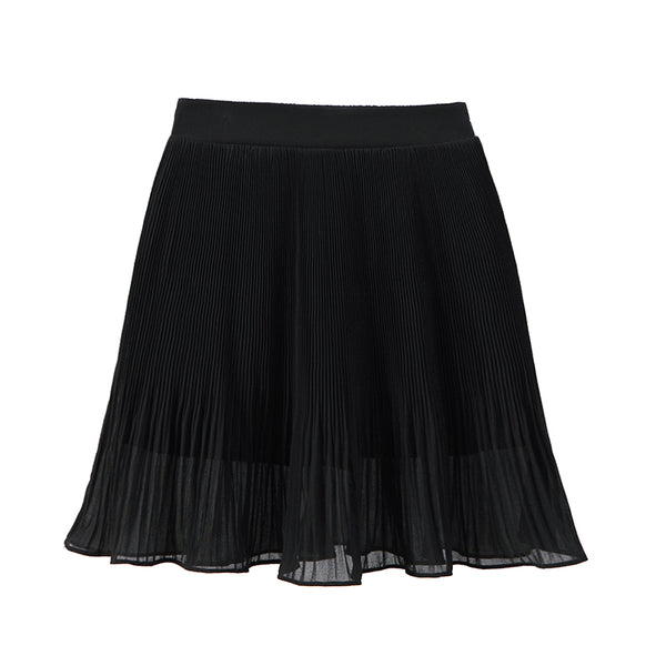 Falda Plisada Corta Estilo Hong Kong Flores Gasa A-Line