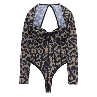Blusa Estampado Leopardo Vintage de Una Pieza - Image 14