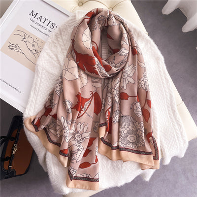 Chal Floral Elegante en Algodón y Lino - Image 12
