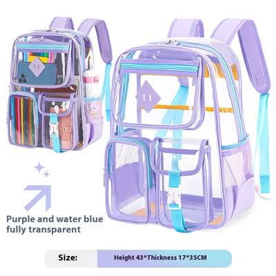 Mochila Escolar Transparente Impermeable para Primaria y Secundaria - Image 9