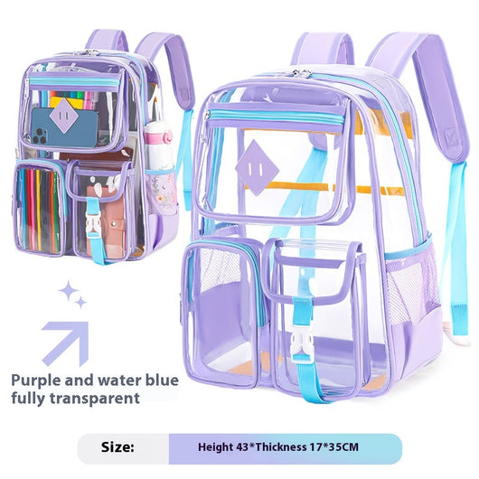 Mochila Escolar Transparente Impermeable para Primaria y Secundaria - Image 9