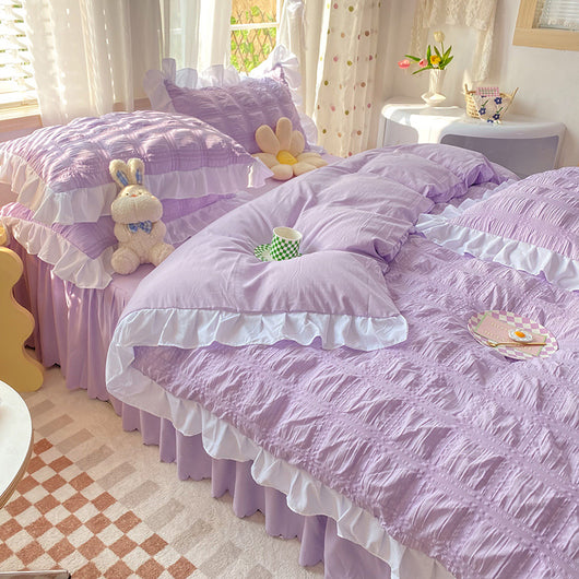 Juego de Cama Completo de 4 Piezas en Colores Sólidos - Image 8
