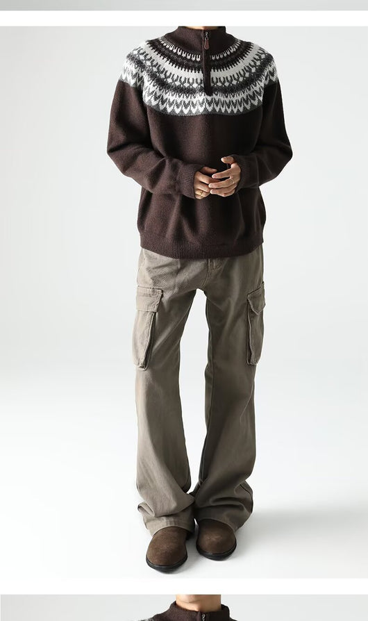 Suéter Retro Estadounidense para Hombre - Otoño e Invierno - Image 29
